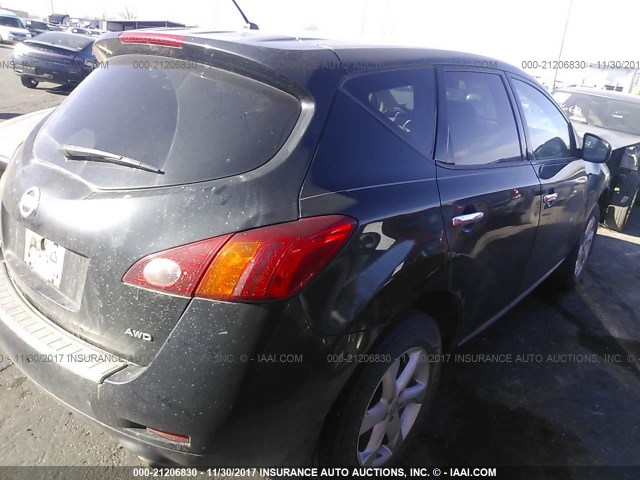 JN8AZ1MW2AW120027 - 2010 NISSAN MURANO S/SL/LE BLACK photo 4