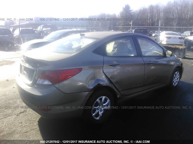 KMHCT4AE0EU588029 - 2014 HYUNDAI ACCENT GLS/GS TAN photo 4