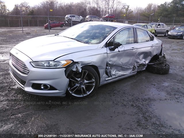 3FA6P0K97ER191236 - 2014 FORD FUSION TITANIUM SILVER photo 2