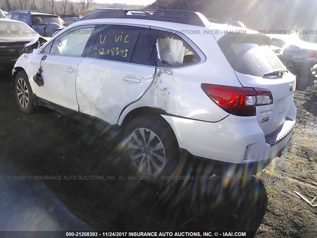 4S4BSENC7H3305360 - 2017 SUBARU OUTBACK 3.6R LIMITED WHITE photo 3