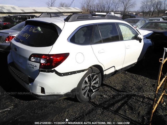 4S4BSENC7H3305360 - 2017 SUBARU OUTBACK 3.6R LIMITED WHITE photo 4