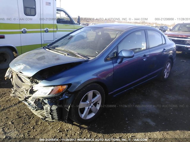 2HGFA16958H020661 - 2008 HONDA CIVIC EXL BLUE photo 2