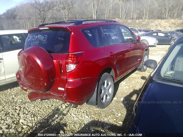 JTMBK34VX75023048 - 2007 TOYOTA RAV4 LIMITED RED photo 4