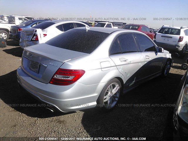 WDDGF8BB0CA685647 - 2012 MERCEDES-BENZ C 300 4MATIC SILVER photo 4