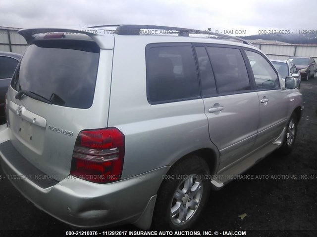 JTEHF21A330118757 - 2003 TOYOTA HIGHLANDER LIMITED GRAY photo 4