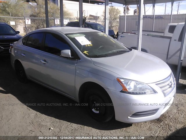 3N1AB7AP3FL656257 - 2015 NISSAN SENTRA S/SV/SR/SL SILVER photo 1