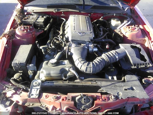 1ZVFT82H455131958 - 2005 FORD MUSTANG GT RED photo 10