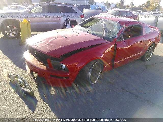 1ZVFT82H455131958 - 2005 FORD MUSTANG GT RED photo 2