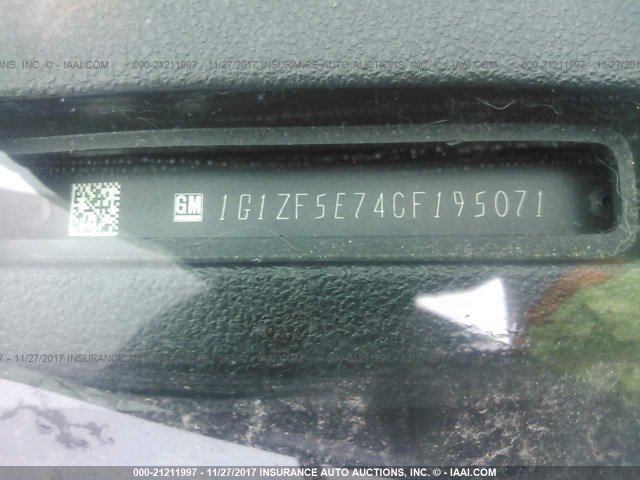 1G1ZF5E74CF195071 - 2012 CHEVROLET MALIBU 3LT შავი ფოტო 9