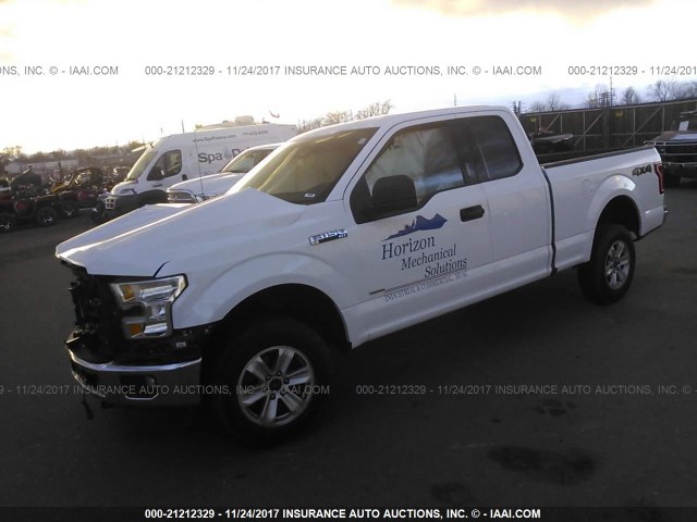 1FTFX1EG3GKD67359 - 2016 FORD F150 SUPER CAB WHITE photo 2