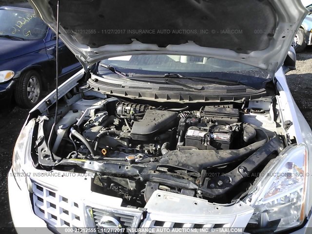 JN8AS58V38W104944 - 2008 NISSAN ROGUE S/SL SILVER photo 10