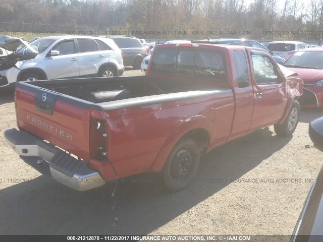 1N6DD26T54C427923 - 2004 NISSAN FRONTIER KING CAB XE RED photo 4