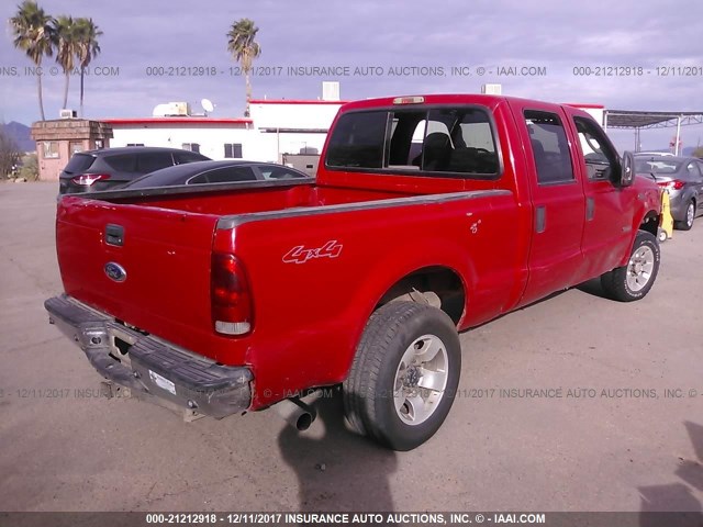 1FTSW21P17EB17615 - 2007 FORD F250 SUPER DUTY RED photo 4