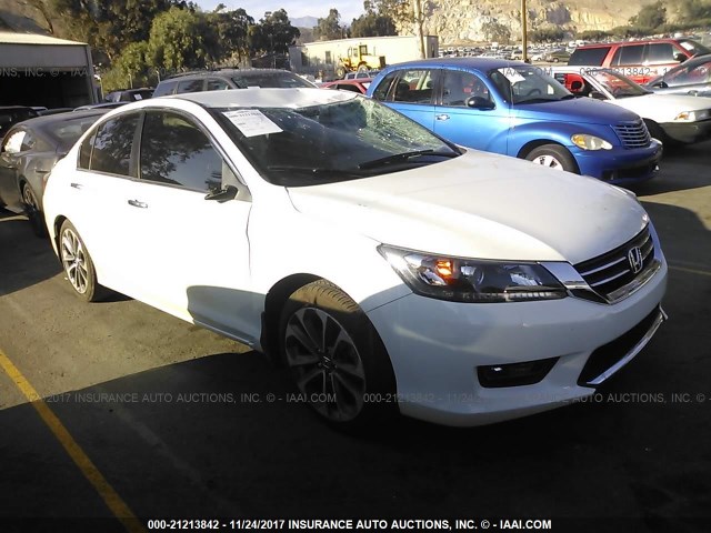 1HGCR2F59FA232070 - 2015 HONDA ACCORD SPORT Ақ фото 1