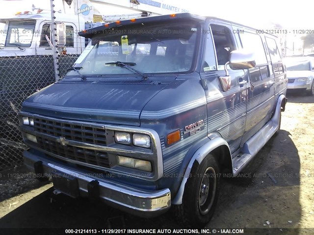 2GBEG25K2N4125166 - 1992 CHEVROLET G20 BLUE photo 2