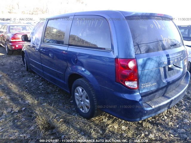 2D4RN4DG6BR724438 - 2011 DODGE GRAND CARAVAN EXPRESS BLUE photo 3