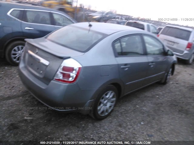 3N1AB6AP0CL678089 - 2012 NISSAN SENTRA 2.0/2.0S/SR/2.0SL GRAY photo 4