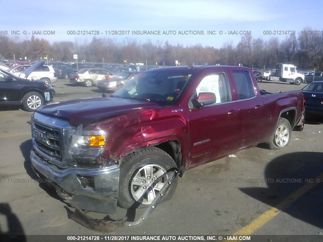 1GTV2UEC9EZ392568 - 2014 GMC SIERRA K1500 SLE MAROON photo 2