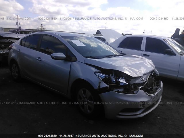 KNAFK4A60F5415116 - 2015 KIA FORTE LX SILVER photo 1