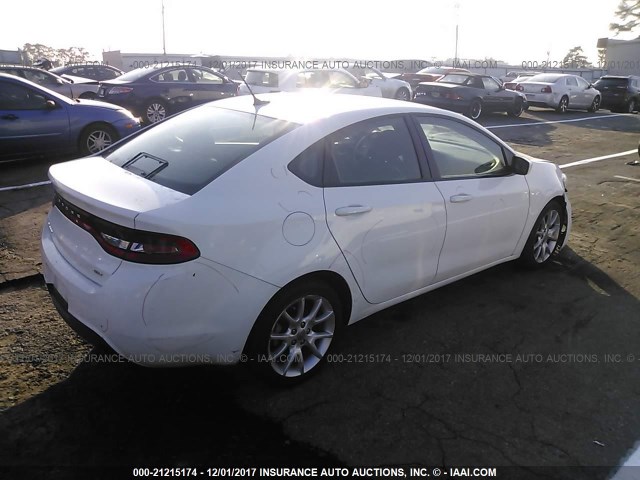 1C3CDFBA9DD268736 - 2013 DODGE DART SXT WHITE photo 4