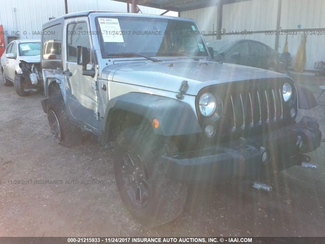 1C4AJWAG0GL140039 - 2016 JEEP WRANGLER SPORT SILVER photo 1