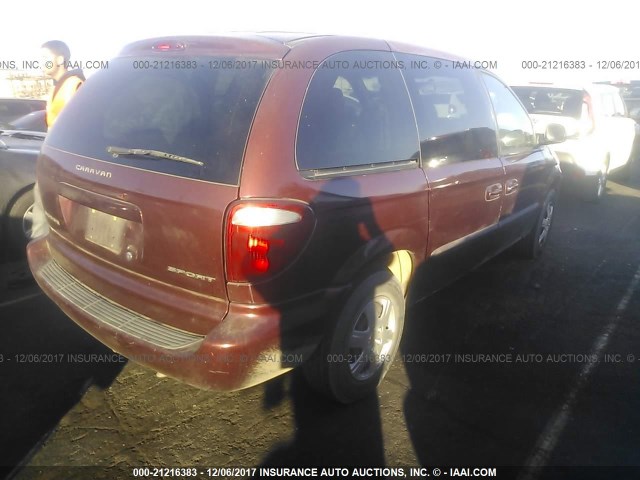 1B4GP45342B625283 - 2002 DODGE CARAVAN SPORT MAROON photo 4