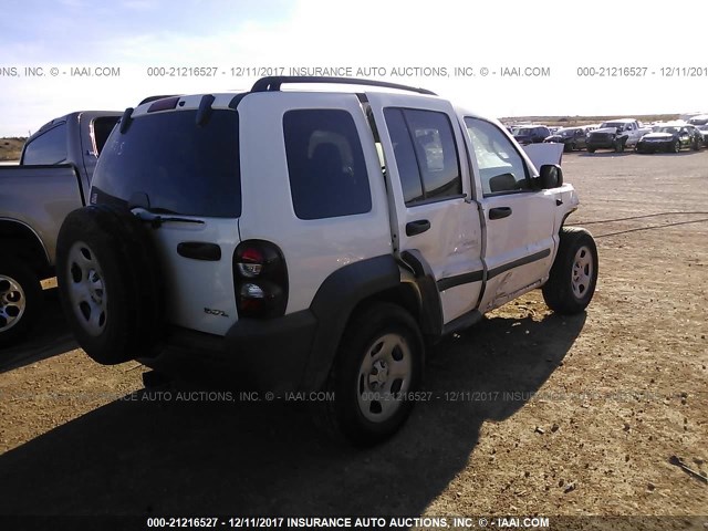 1J4GL48K96W247715 - 2006 JEEP LIBERTY SPORT WHITE photo 4