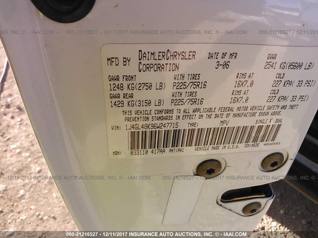 1J4GL48K96W247715 - 2006 JEEP LIBERTY SPORT Ağ foto 9