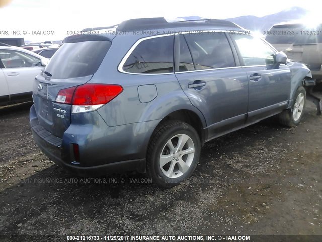 4S4BRBCCXD3236039 - 2013 SUBARU OUTBACK 2.5I PREMIUM BLUE photo 4