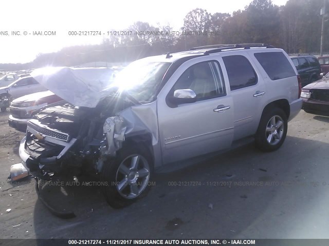 1GNSKCE06CR158394 - 2012 CHEVROLET TAHOE K1500 LTZ SILVER photo 2