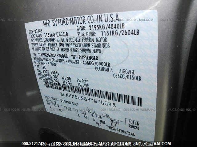 1LNHM86S83Y676048 - 2003 LINCOLN LS Gümüş foto 9