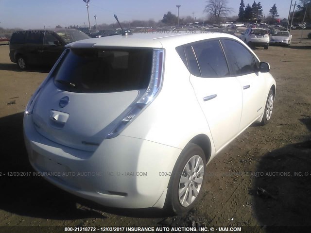 1N4AZ0CP8EC338017 - 2014 NISSAN LEAF S/SV/SL WHITE photo 4