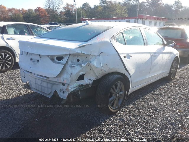 5NPD84LFXHH044376 - 2017 HYUNDAI ELANTRA SE/VALUE/LIMITED WHITE photo 4