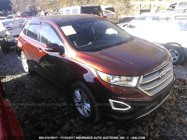 2FMTK4J92FBB76661 - 2015 FORD EDGE SEL MAROON photo 1