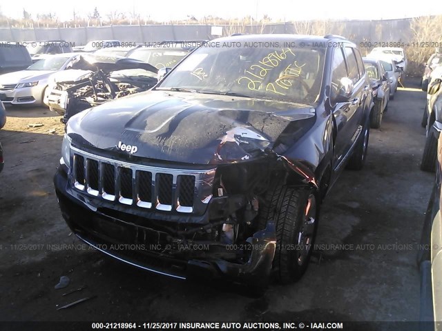 1J4RR6GT4BC547123 - 2011 JEEP GRAND CHEROKEE OVERLAND BLACK photo 2