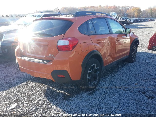 JF2GPACC0E8302968 - 2014 SUBARU XV CROSSTREK 2.0 PREMIUM ORANGE photo 4