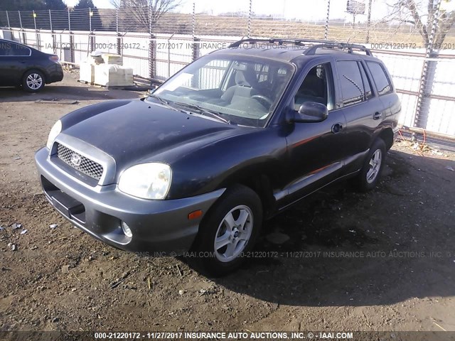 KM8SC13E64U696466 - 2004 HYUNDAI SANTA FE GLS/LX BLUE photo 2