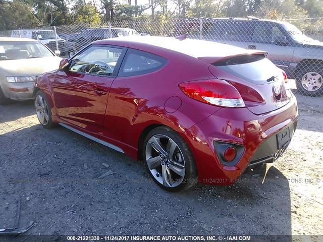 KMHTC6AE3DU123772 - 2013 HYUNDAI VELOSTER TURBO RED photo 3