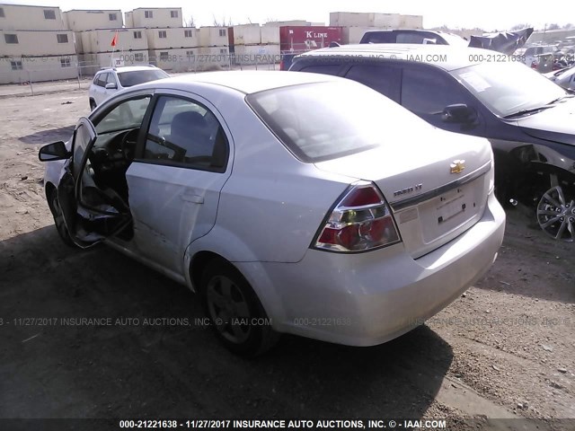 KL1TD56E99B400603 - 2009 CHEVROLET AVEO LS/LT 白色 照片 3