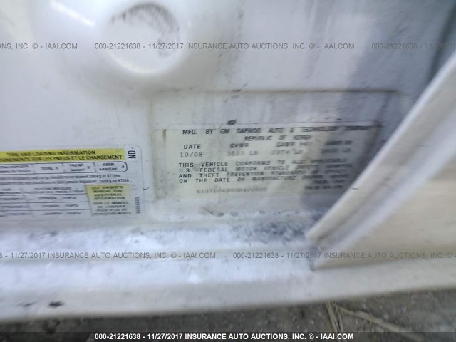 KL1TD56E99B400603 - 2009 CHEVROLET AVEO LS/LT 白色 照片 9