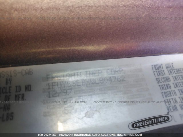 1FUYSSEBXWL804762 - 1998 FREIGHTLINER CENTURY CLASSIC FLC120 PURPLE photo 10