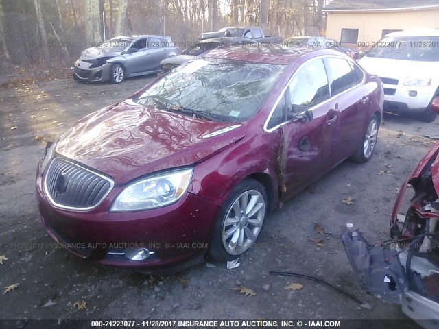 1G4PS5SK2C4148552 - 2012 BUICK VERANO RED photo 2