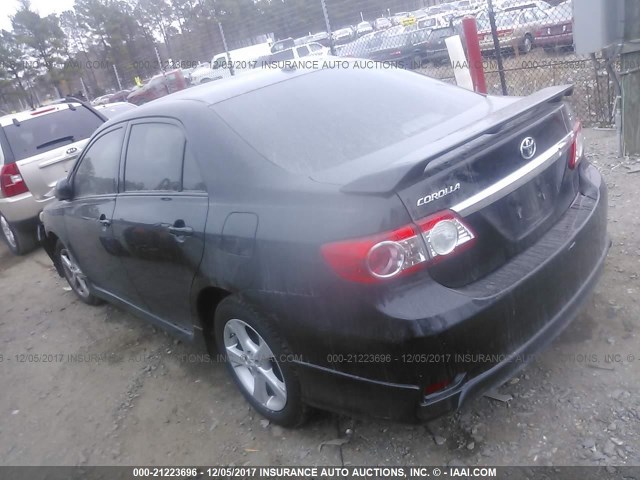 2T1BU4EE3BC572262 - 2011 TOYOTA COROLLA S/LE BLACK photo 3