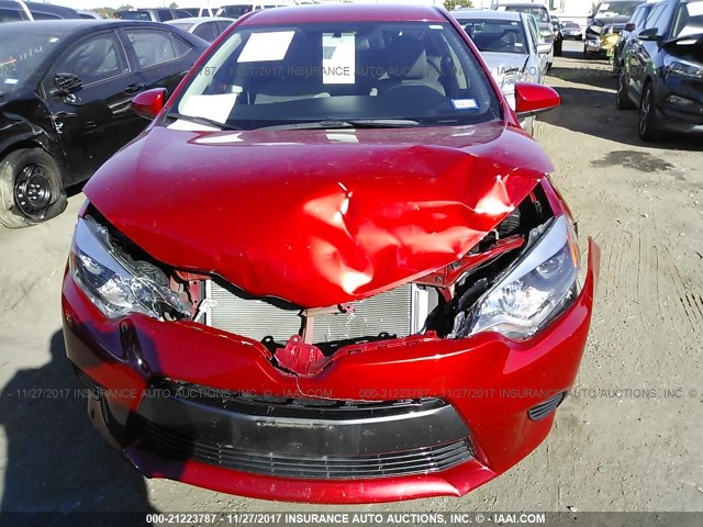 5YFBURHE1GP366986 - 2016 TOYOTA COROLLA L/LE/LE PLS/PRM/S/S PLS RED photo 6