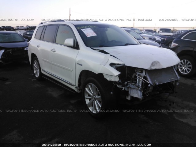 JTEDC3EH5C2010472 - 2012 TOYOTA HIGHLANDER HYBRID LIMITED WHITE photo 1