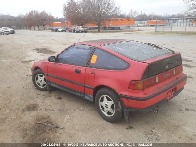 JHMED8456KS004722 - 1989 HONDA CIVIC CRX DX RED photo 3