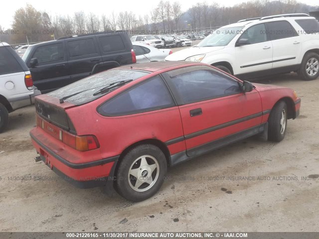 JHMED8456KS004722 - 1989 HONDA CIVIC CRX DX RED photo 4