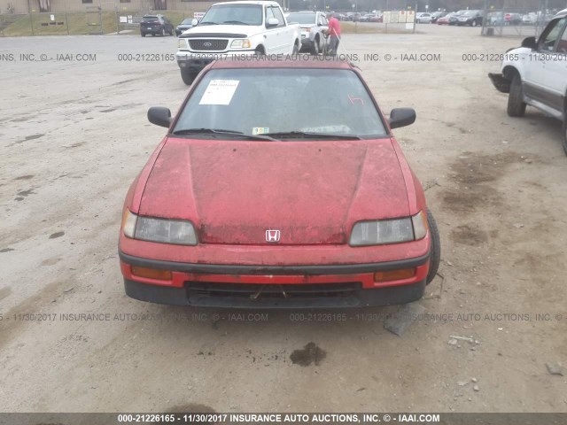 JHMED8456KS004722 - 1989 HONDA CIVIC CRX DX RED photo 6