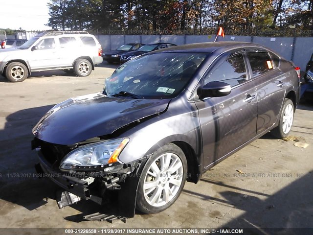 3N1AB7AP0EY287181 - 2014 NISSAN SENTRA S/SV/SR/SL GRAY photo 2