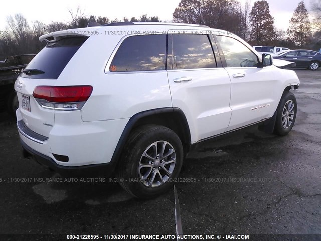 1C4RJFBM1EC528434 - 2014 JEEP GRAND CHEROKEE LIMITED WHITE photo 4